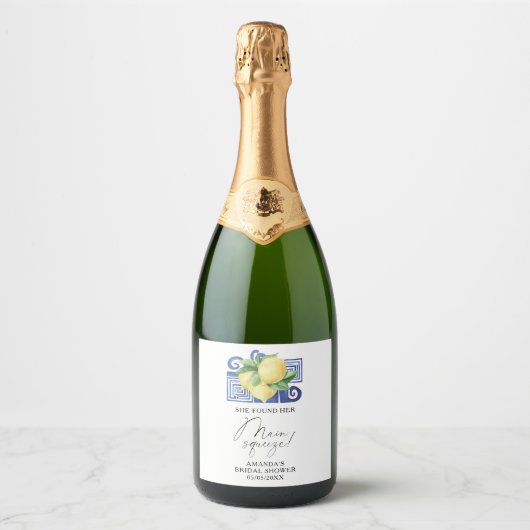 Citrus Lemon vond haar belangrijkste knijper Sparkling Wijnetiket (Voorkant)