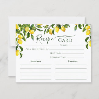 Citrus Lemon Vrijgezellenfeest Recipe Kaart