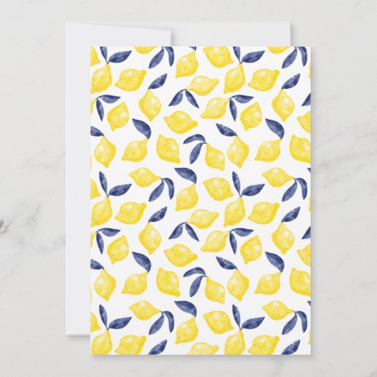 Citrus Lemon Waterverf Bedankkaart (Achterkant)