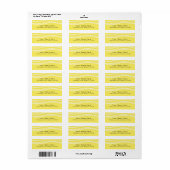 Citrus Lemon Yellow & White Wave Modern Wedding Etiket (Full Sheet)