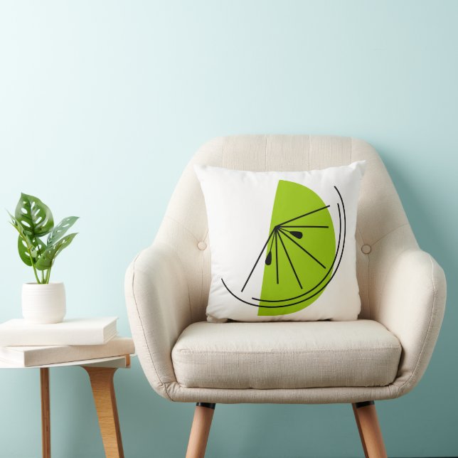 Citrus Lime green back square Sierkussen (Stoel)