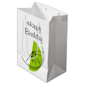 Citrus Lime Joyeux sac cadeau d'anniversaire moyen (Devant Angle)