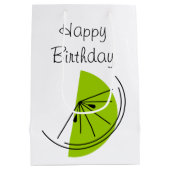Citrus Lime Joyeux sac cadeau d'anniversaire moyen (Dos)