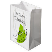 Citrus Lime Joyeux sac cadeau d'anniversaire moyen (Dos Angle)