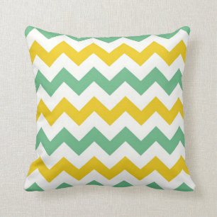 Citrus Limoen Chevron Zigzags Yellow Green Pillow Kussen