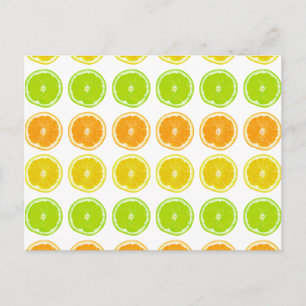 Citrus Limoen, Oranje en Lemon Polka Dot Slices Briefkaart