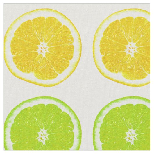 Citrus Limoen, Oranje en Lemon Polka Dot Slices Stof (Close Up)