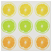 Citrus Limoen, Oranje en Lemon Polka Dot Slices Stof (Swatch)