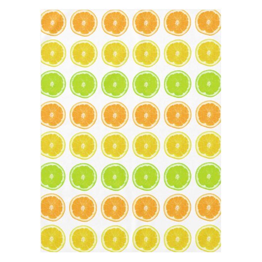 Citrus Limoen, Oranje en Lemon Polka Dot Slices Tafelkleed (Voorkant)
