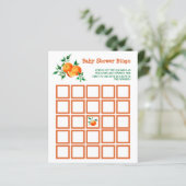 Citrus Little Cutie Baby shower Bingo Game Kaart (Staand voorkant)