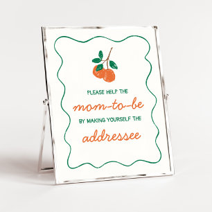 Citrus Little Cutie Baby shower Envelope Station Poster
