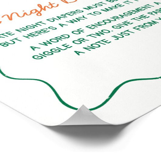 Citrus Little Cutie Baby shower Late Night Luiers Poster (Hoek)