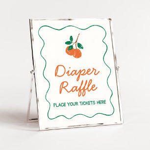 Citrus Little Cutie Baby shower Luier Raffle Poster