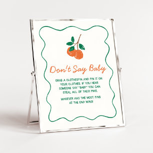 Citrus Little Cutie Baby shower Zeg geen Baby Poster