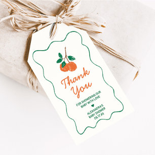 Citrus Little Cutie Modern Baby shower Favoriet Ta Cadeaulabel