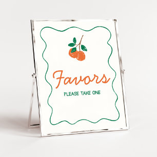 Citrus Little Cutie Modern Baby shower Favors Poster