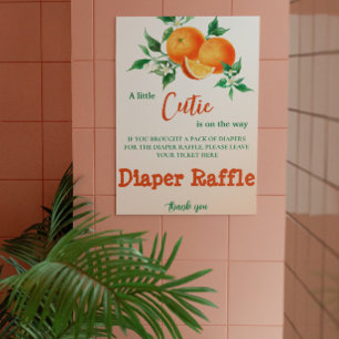 Citrus Little Cutie Oranje Baby Diaper Raffle Game Poster
