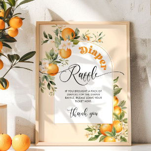 Citrus luier loterij cutie baby shower poster