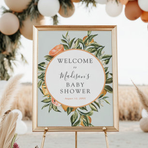 Citrus Main Squeeze Baby shower Welcome Sign Poster