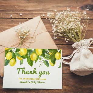Citrus Main Squeeze Sweetie Lemon Baby shower Bedankkaart