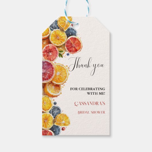 Citrus MAIN squeeze Vrijgezellenfeest bedankt Cadeaulabel (Voorkant)