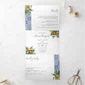 Citrus Mariage photo tuiles Tri-Fold Invitation (Intérieur)