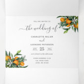 Citrus Mariage photo tuiles Tri-Fold Invitation (Intérieur au milieu)