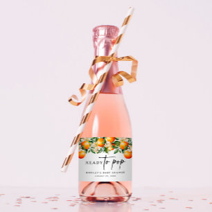 Citrus Mini Mousserende Wijn Etiketten Klaar voor
