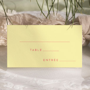 Citrus minimalistisch geel Entree keuze plat Plaatskaartje