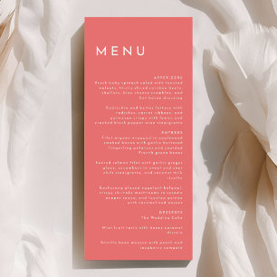 Citrus minimalistisch roze bruiloft plat menu