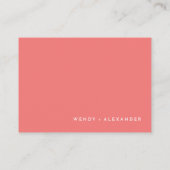 Citrus minimalistisch roze bruiloft receptie informatiekaartje (Achterkant)