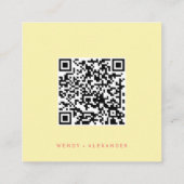 Citrus minimalistische gele bruiloft website QR-co Informatiekaartje (Achterkant)