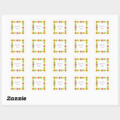 Citrus Multi Carré Texte autocollant carré (Feuille)