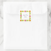 Citrus Multi Carré Texte autocollant carré (Sac)