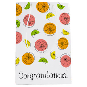 Citrus Multi Félicitations! sac cadeau moyen