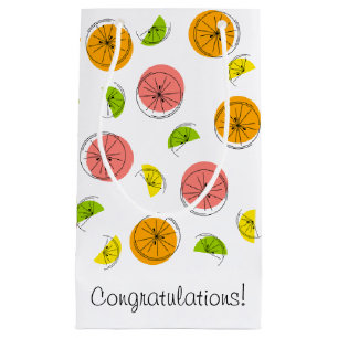Citrus Multi Gefeliciteerd! cadeau tas klein Klein Cadeauzakje