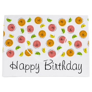 Citrus Multi Happy Birthday-cadeautas, groot Cadeauzakje