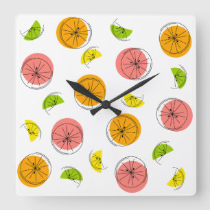 Citrus Multi-klok vierkant Vierkante Klok