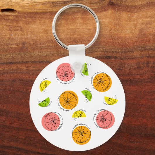Citrus Multi-text back aluminium cirkel Sleutelhanger (Voorkant)