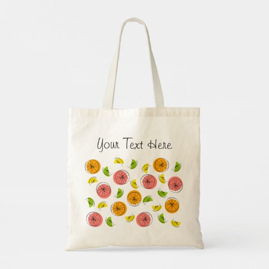 Citrus Multi-Text tweezijdige canvas tas (Achterkant)