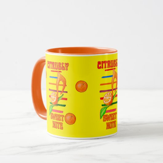 CITRUS MUSIC NOTE DESIGNED MUG MOK (Voorkant links)
