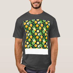 Citrus Naadloze Patroon Citroen Limoen Sinaasappel T-shirt