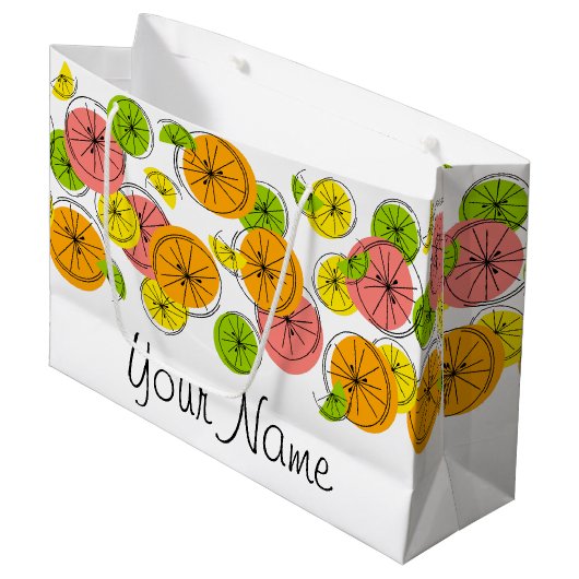 Citrus Name gift grote tas Groot Cadeauzakje (Voorkant Gekanteld)