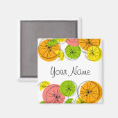 Citrus Name magnet square Magneet (Voorkant / Achterkant)