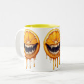 Citrus Nightmare Coffee Mug – Spooky Fruit Design (Devant gauche)