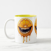 Citrus Nightmare Coffee Mug – Spooky Fruit Design (Gauche)