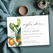 Citrus Orange Botanical Boho Couples Invitation de