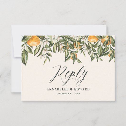 Citrus orange botanique moderne rustique RSVP (Devant)