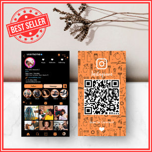 Citrus Orange Kapsalon Instagram QR Visitekaartje