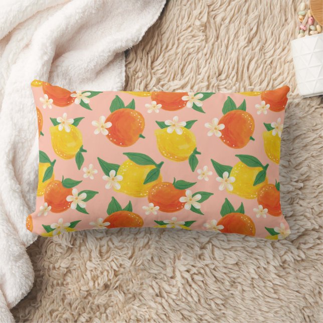 Citrus Orange Lemon Lumbar Throw Pillow Kussen (Deken)